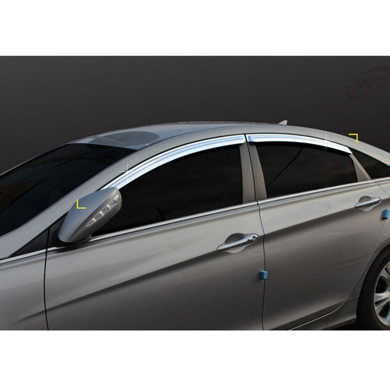 Chrome Window Sun Vent Visor Rain Guards 4P K712 for Hyundai Sonata i45 11-14