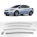 Chrome Window Sun Vent Visor Rain Deflector Guards for Hyundai Elantra MD 11-16