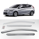 Chrome Window Sun Vent Visor Rain Guards 4P K728 for HYUNDAI Accent 5Door 11-17