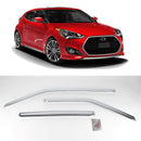 Chrome Window Visor Deflector Rain Guard K737 3P Set for Hyundai Veloster 11-17