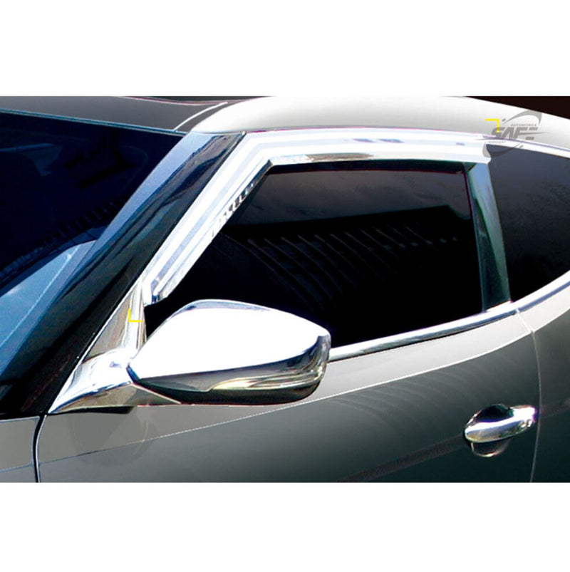 Chrome Window Visor Deflector Rain Guard K737 3P Set for Hyundai Veloster 11-17