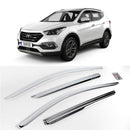 Chrome Window Sun Vent Visor Rain Guards 4P K741 for Hyundai Santa Fe DM 2013-15