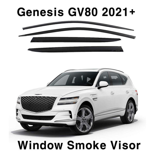 Viseras de ventana de humo, protectores de ventilación de lluvia y sol, Deflector 4 Uds para Genesis GV80 2021+