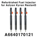 Refur Delphi CRDI Injector A6640170121 4p Set for Ssangyong Actyon Kyron RextonO
