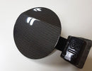 Tapa de cubierta de puerta de combustible de fibra de carbono Real negra para Hyundai Veloster N 2018-2020