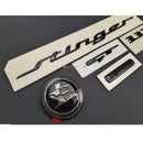 New Black High Glossy Stinger Front Rear Logo Emblem 5p Set for Kia Stinger