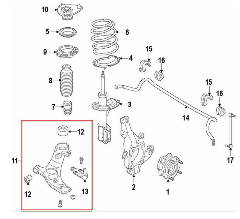 OEM Front Lower Control Arm RH 54501N9000 for Hyundai Tucson 2022 - 2023